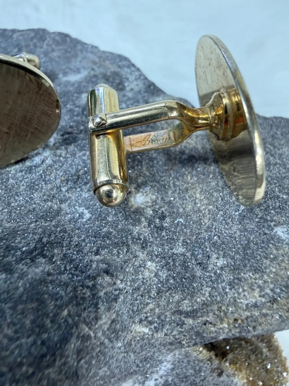 Vintage Anson Gold Tone Starburst Cuff Links 1
